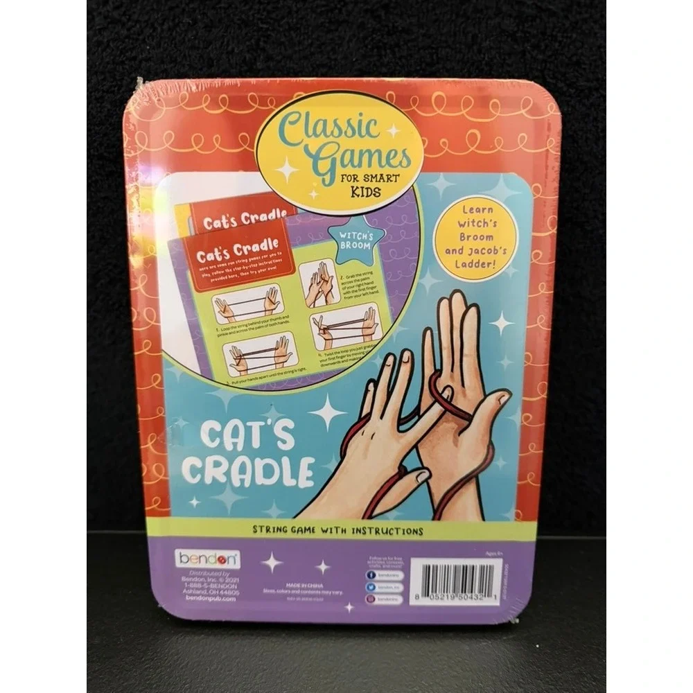 Bendon Classic Games for Smart Kids Cat's Cradle String Game in Travel Tin NEW
